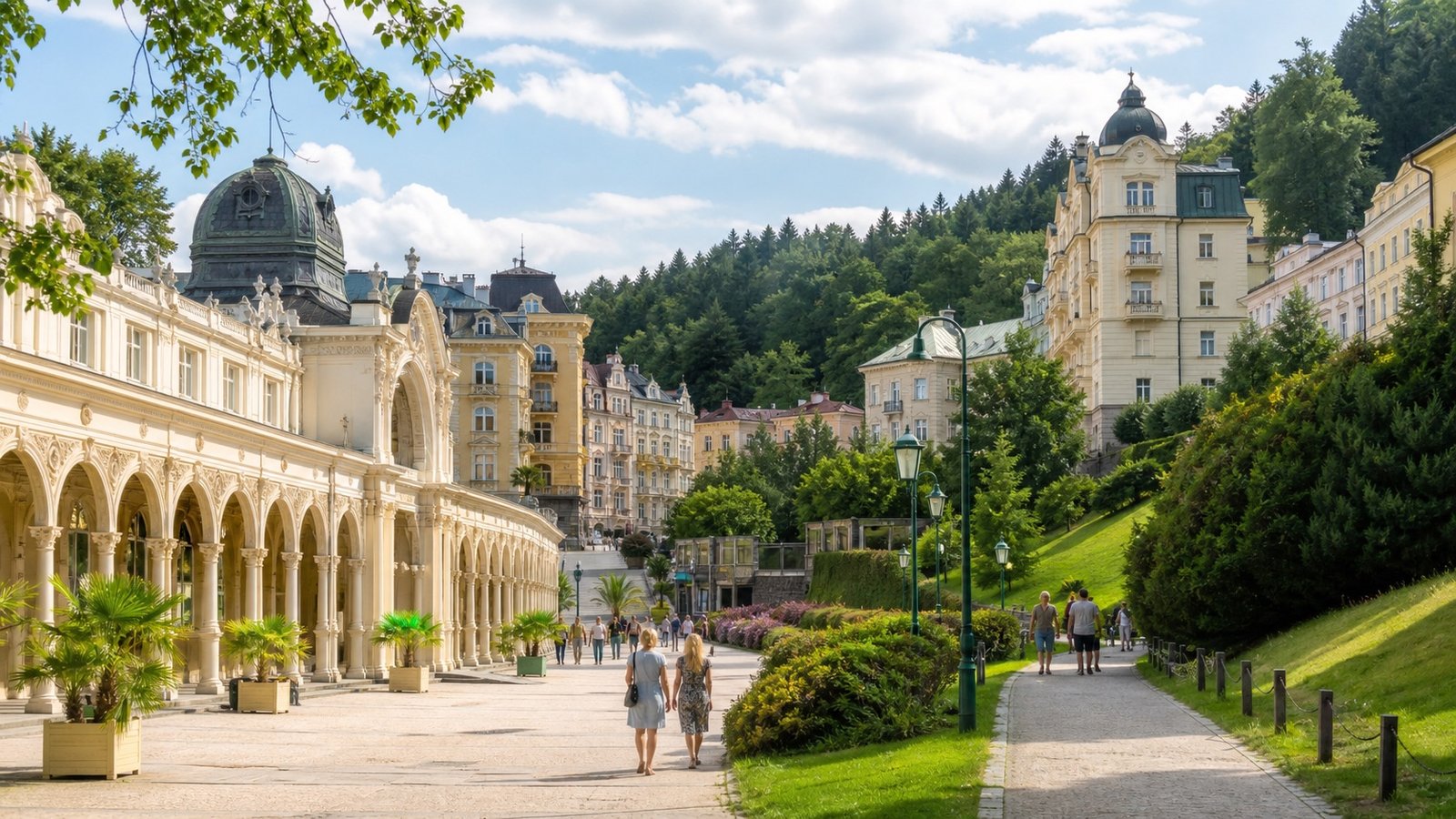 Hotels and colonnade in Marienbad