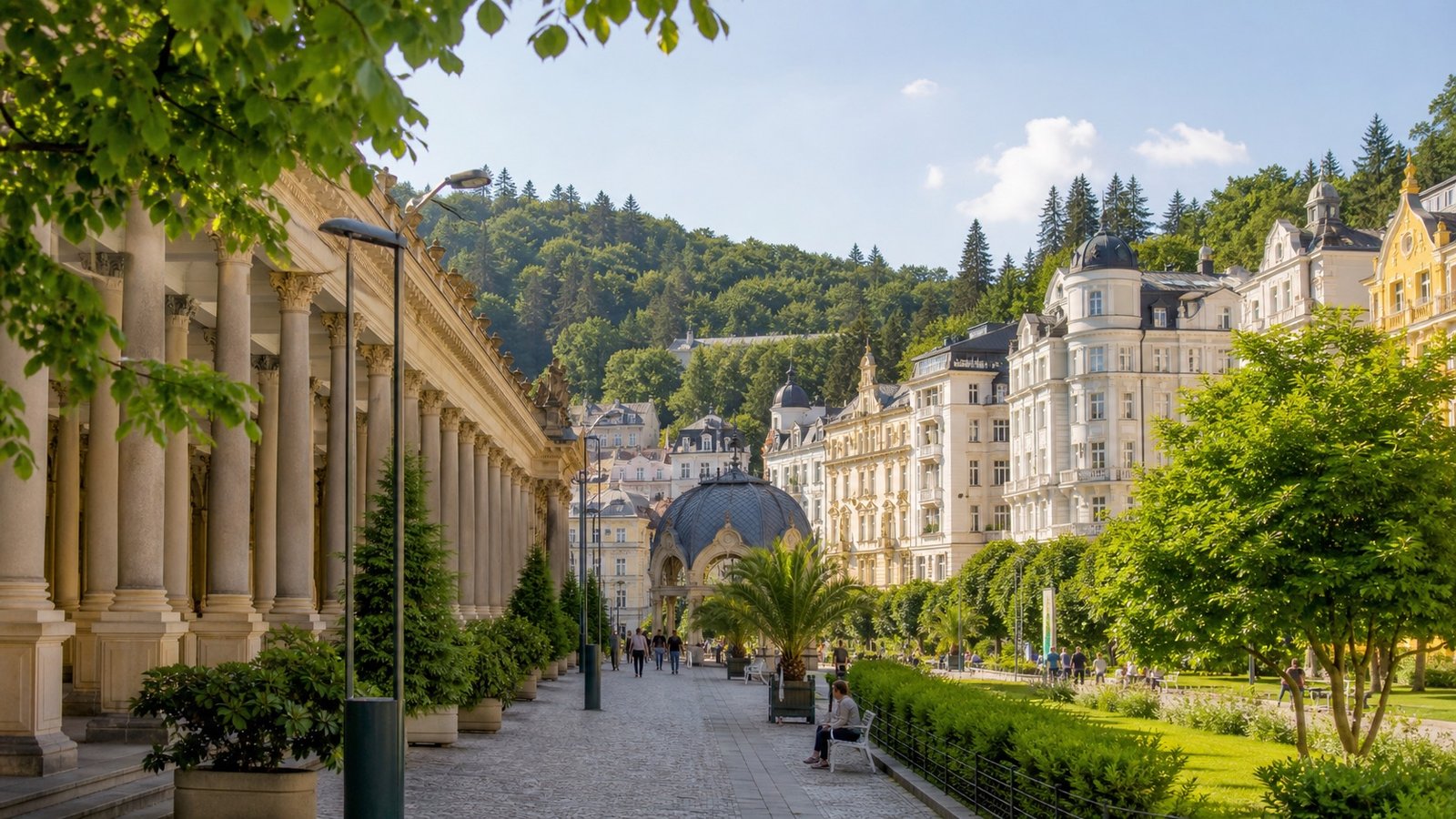 Accommodation in Marienbad near colonnade and park